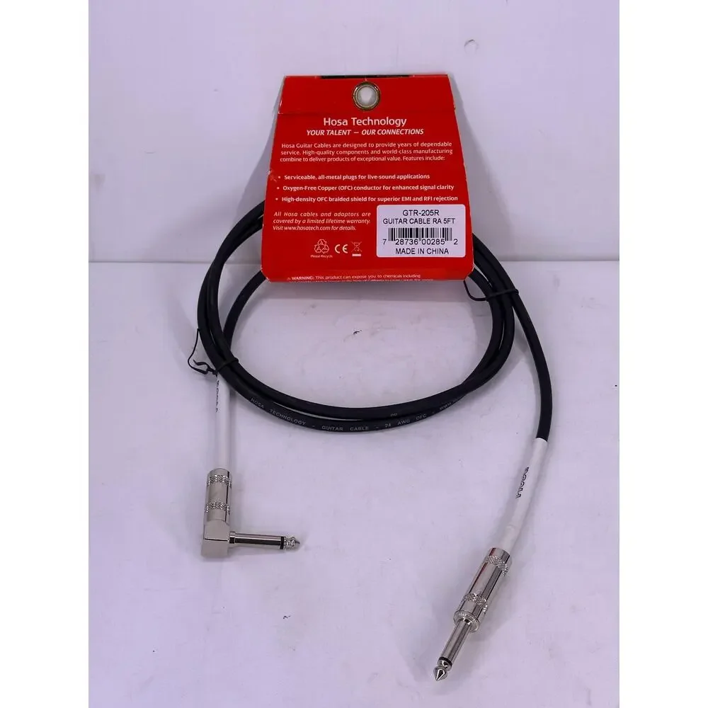 Hosa GTR-205R Guitar Instrument Bass Cable 1/4